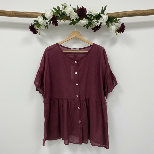 Blouse manches courtes 100% Coton