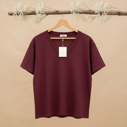 T-shirt décontracté, col V