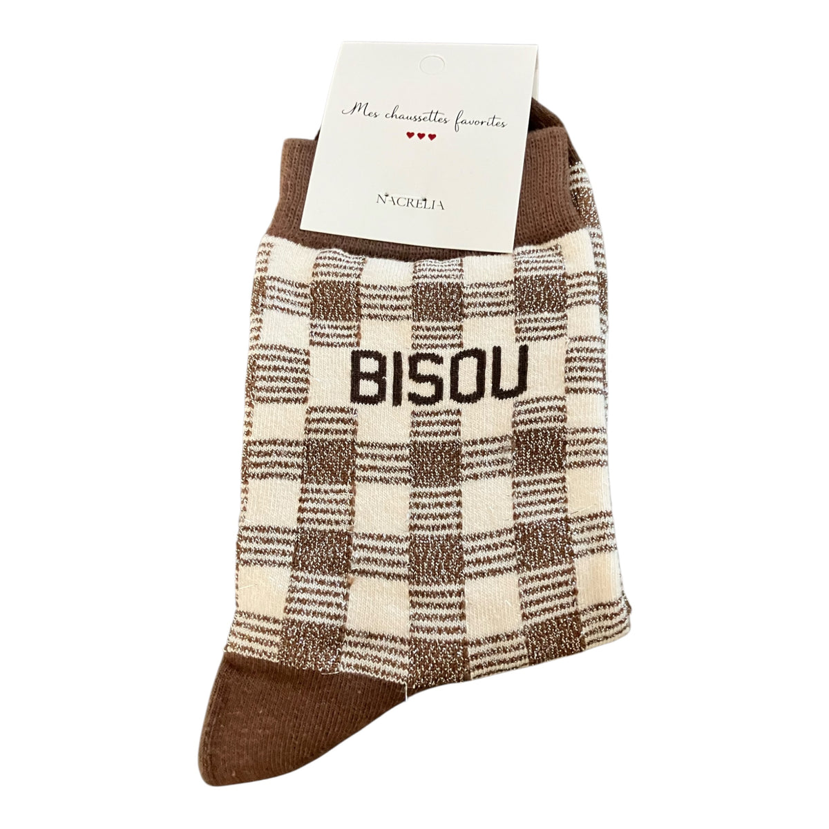 Chaussettes Bisou motif carreau
