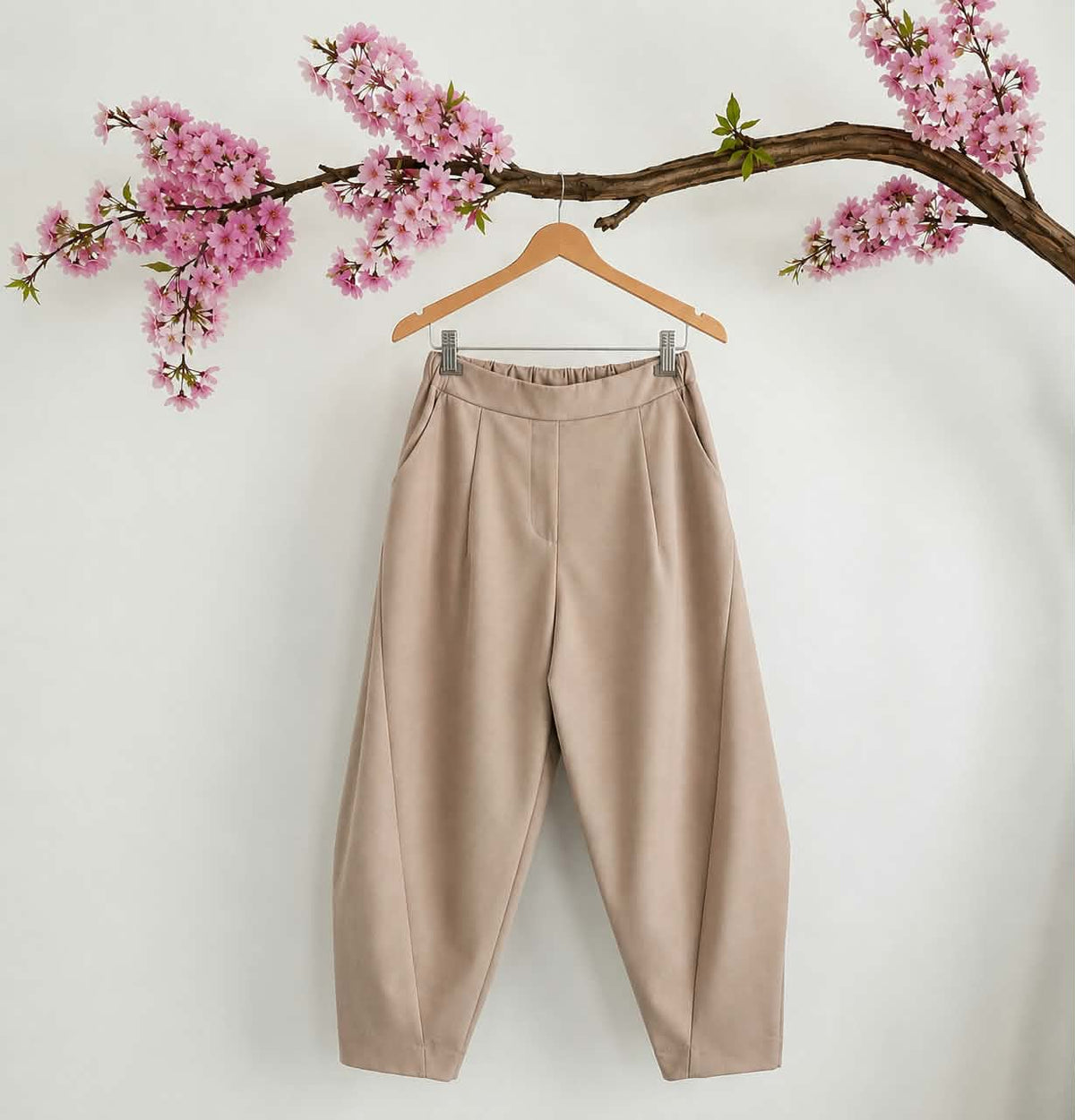 Pantalon carotte ballon taille élastique