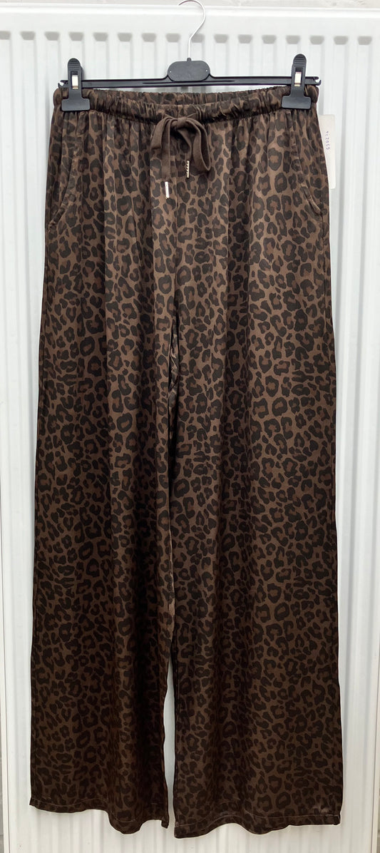 Pantalon satiné leopard choco