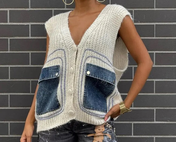 Cardigan poches  jeans