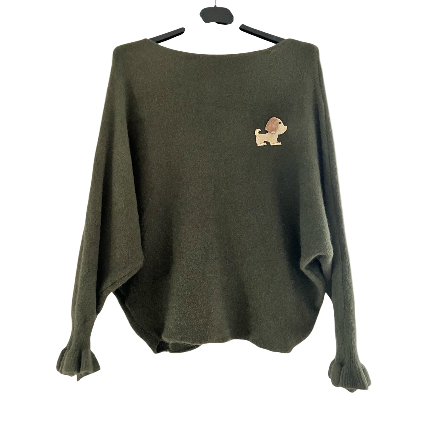 Pull manches chauve-souris avec broche