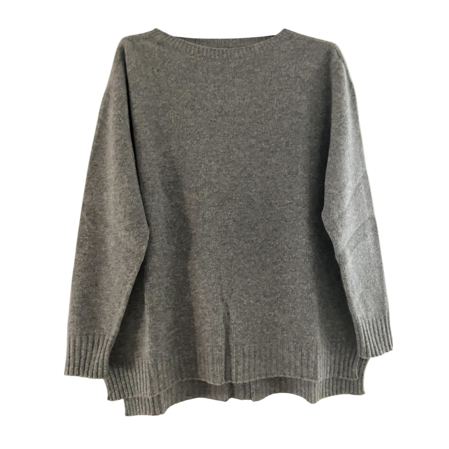 Pull oversized col rond avec fantes en mélange cachemire