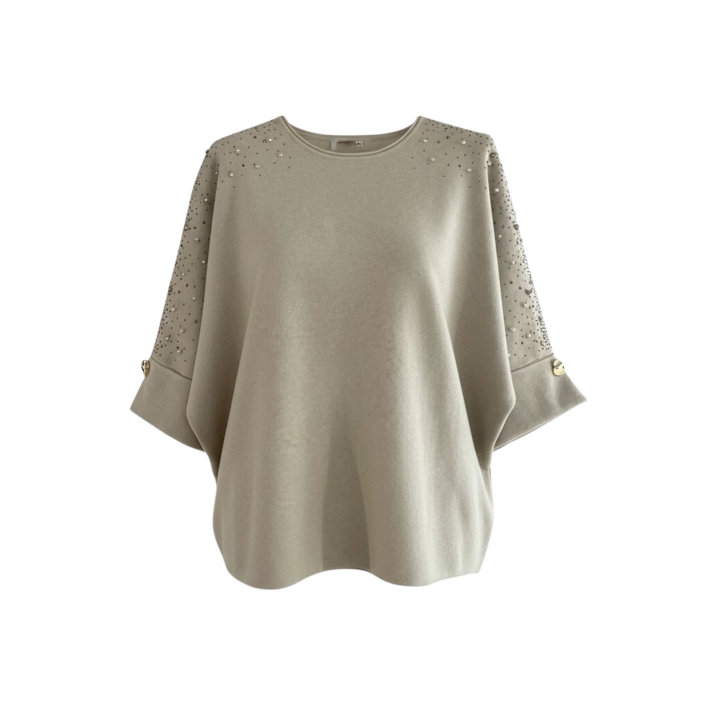 Pull manches 3/4 strass/perles