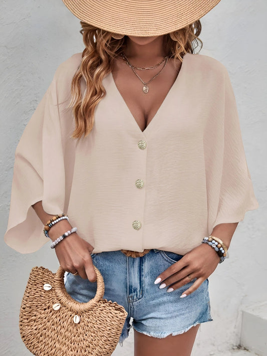 Blouse boutonnée manches courtes