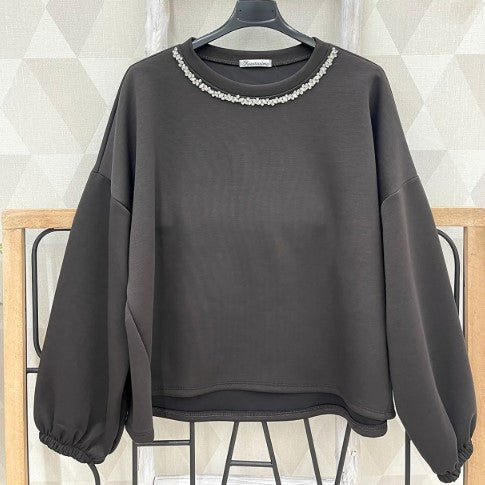 Sweater met strass steentjes ketting